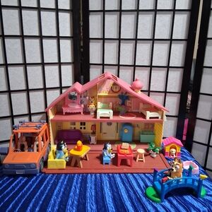 Colorful Kids Playhouse with Vehicle Bluey